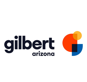 Gilbert, Arizona logo featuring the city name and a colorful geometric design, representing Ironclad Roofing's service area.