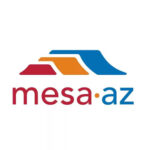 Mesa, Arizona city logo featuring colorful roof shapes, representing Ironclad Roofing's service area.