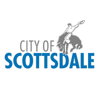 City of Scottsdale logo featuring a cowboy on horseback, representing the local community served by Ironclad Roofing for residential roofing solutions.