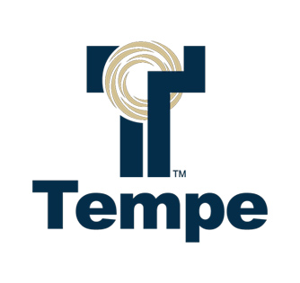 Tempe city logo featuring stylized "T" and "Tempe" text, representing Ironclad Roofing's service area in Tempe, AZ.