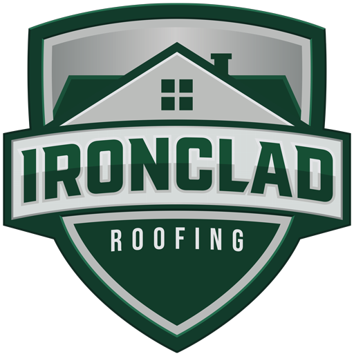 Ironclad Roofing logo featuring a house silhouette and bold text, representing trusted roofing services in Arizona.