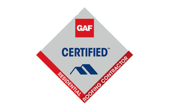 GAF certified roofing contractor badge, highlighting Ironclad Roofing's expertise in residential roofing services.