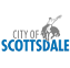Scottsdale city logo featuring a silhouette of a horse and rider, representing local heritage and community.